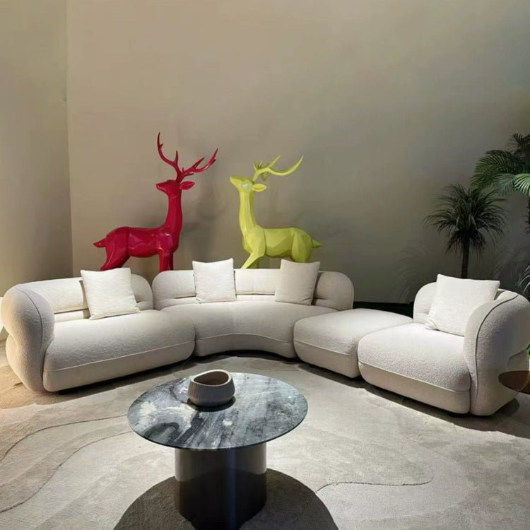 Italian Minimalist Curved Sectional Fabric Sofa, Modern Straight-Line Modular Corner Couch shsp-0209-51