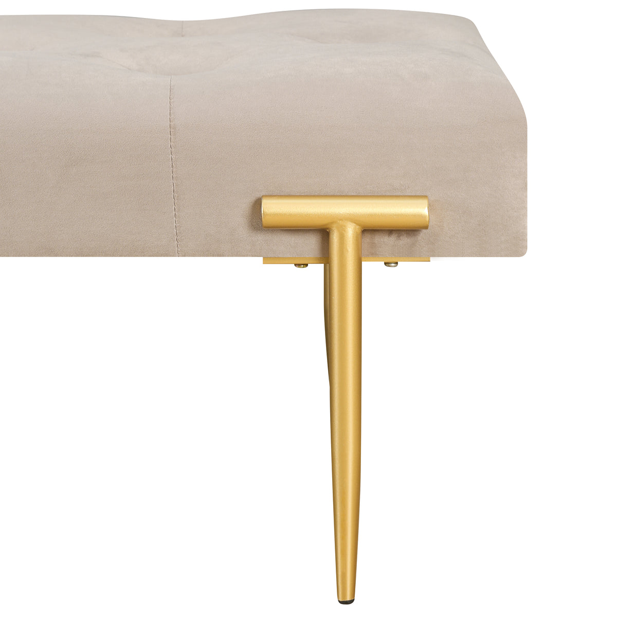 48'' Modern Ottoman Bench Velvet Bench Upholstered Footrest With Gold Metal Legs And Padded SeatFor Bedroom Living Room Entryway W1445P175900-djyc