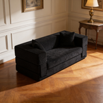 Modern cord sofa with stylish appearance, classic square design, unique two-tier design, convertible into a bed, ideal for apartments and large spaces.-W3396P439851 - 场景图