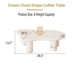 40 Inch Cloud Shaped Coffee Table for Living Room, Beige W1435S00006-djyc