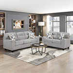 Durable Chenille Fabric Sofa with Decorative Pillows Gray Contemporary Design Living Room Furniture 1pc-B011P474326 - 正方形修复
