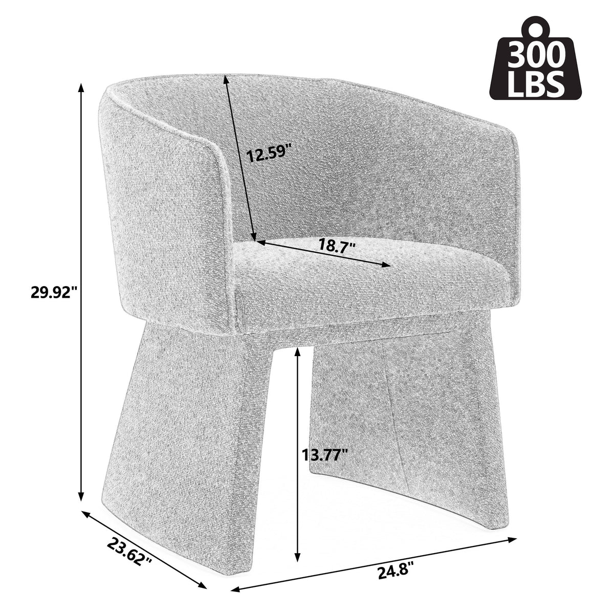 Modern style simple and elegant chair, grey leisure chair, suitable for dining/bedroom/living room/reception desk (assembly required)-Grey W487P186355-djyc