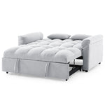 Loveseats Sofa Bed with Pull-out Bed,Adjsutable Back,Light Grey W487109970-djyc