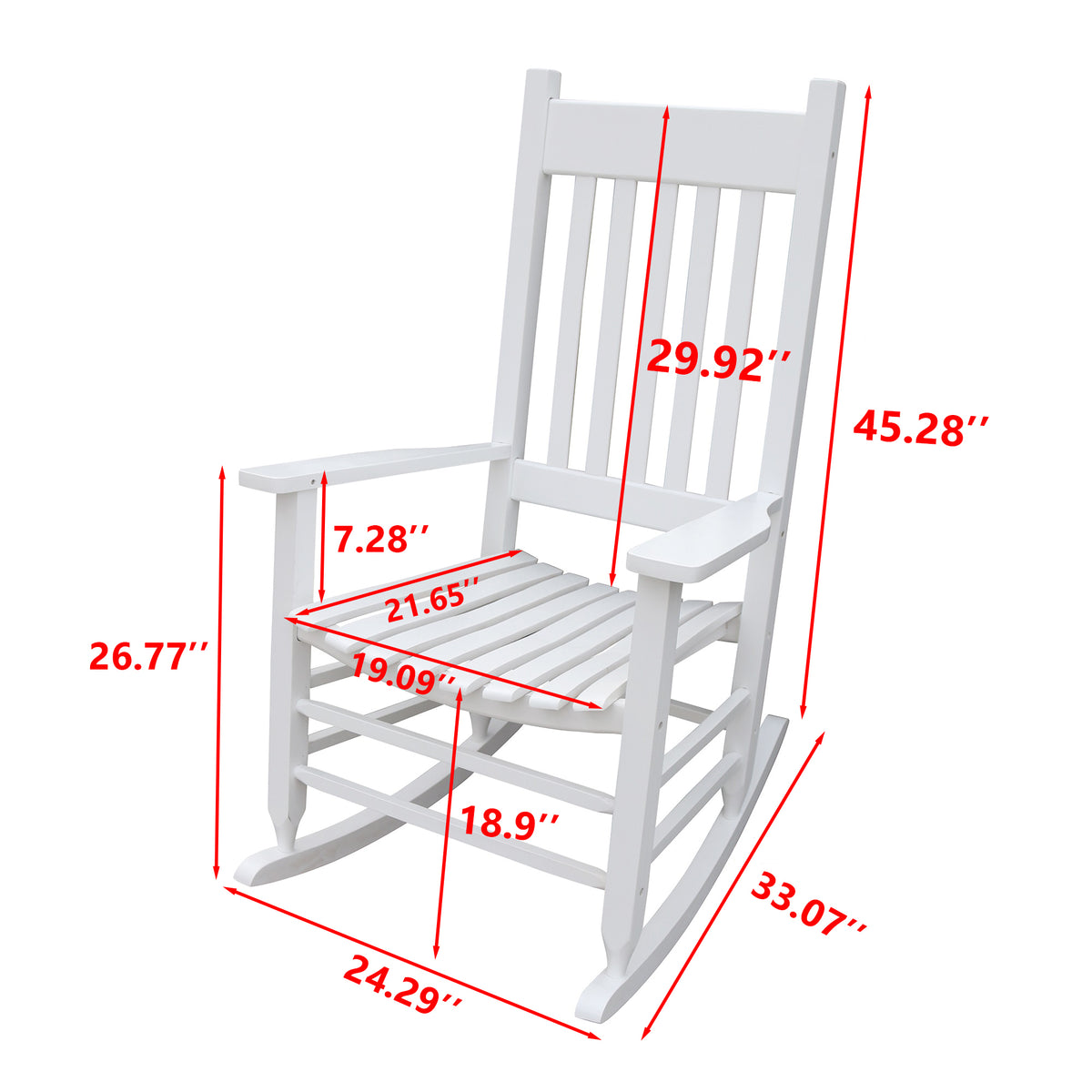 wooden porch rocker chairWHITE W49520603-djyc