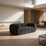 Chenille Pure Foam Sofa, Modern Quilted Cloud Sofa, Deep-Seat Chenille Pure Foam Sofa, Comfortable Modern Sofa, Suitable for Living Rooms, Bedrooms, and Apartments-W834P442227 - 场景图