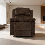 Modern 2pc Living Room Set 1x Loveseat 1x Recliner Suede Padded Cushion Back Pillow Arms Metal Reclining Chocolate Finish Primary Living Room Furniture-B011S02397 - 场景图