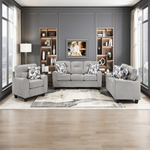 Durable Chenille Fabric Sofa with Decorative Pillows Gray Contemporary Design Living Room Furniture 1pc-B011P474326 - 正方形修复