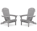 Wood Lounge Patio Chair for Garden Outdoor Wooden Folding Adirondack Chair Set of 2 Solid Cedar Wood Lounge Patio Chair for Garden, Lawn, Backyard W139058446-djyc