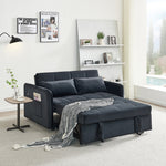 55.5' Twins Pull Out Sofa BedBlack Velvet W1097104078-djyc