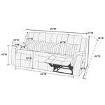 Contemporary Style 2pc Living Room Set 1x Sofa 1x Recliner Leatherette Padded Seats Cushion Back Horizontal And Vertical Tufting Slate Blue Finish Primary Living Room Furniture-B011S02415 - 商品介绍图