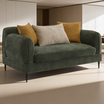 Repley Green 2-Piece Chenille Upholstered Sofa Set with Textured Fabric, Green Color, Wood and Metal Frame, 84' W-B062S01816 - 场景图