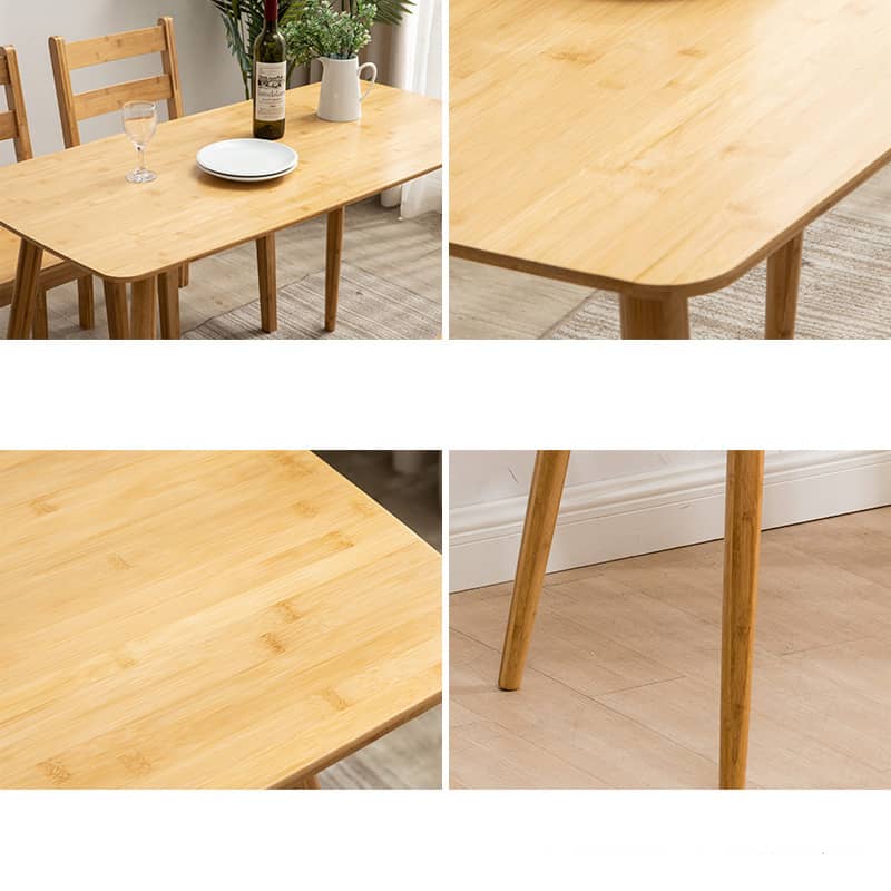 [幅120～160cm]ダイニングテーブル 4人掛け ナチュラル 天然木 竹製 北欧 hsl-119