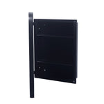 16x24 Inch Recessed Black Metal Framed Medicine Cabinet with Mirror and Adjustable Shelves Black Wall Mirror with Storage for Bathroom W1435142927-djyc