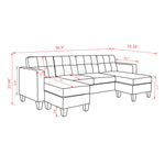 U-Shaped Sofa Coch 4-Seat Sofa with Chaise Polyester Fabric for Living Room Apartment Office (Light Grey) W1669S00003-djyc