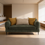 Repley Green 2-Piece Chenille Upholstered Sofa Set with Textured Fabric, Green Color, Wood and Metal Frame, 84' W-B062S01816 - 场景图
