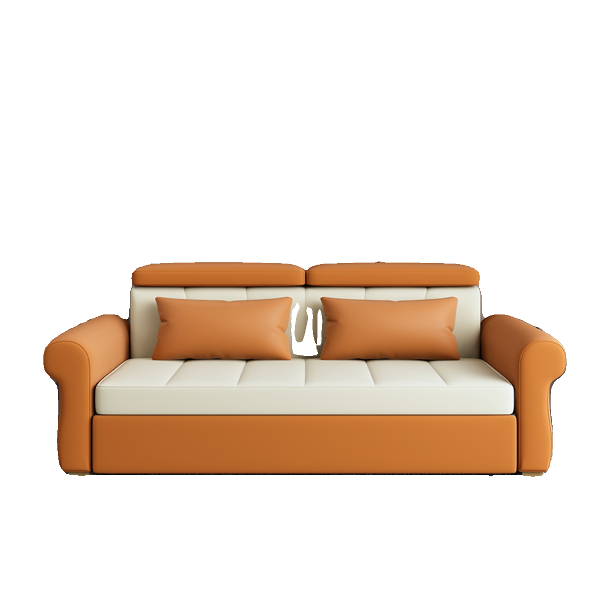 [幅130～180]ソファーベッド クリーム 2人掛け エアレザー 北欧 コンパクト xgz-291