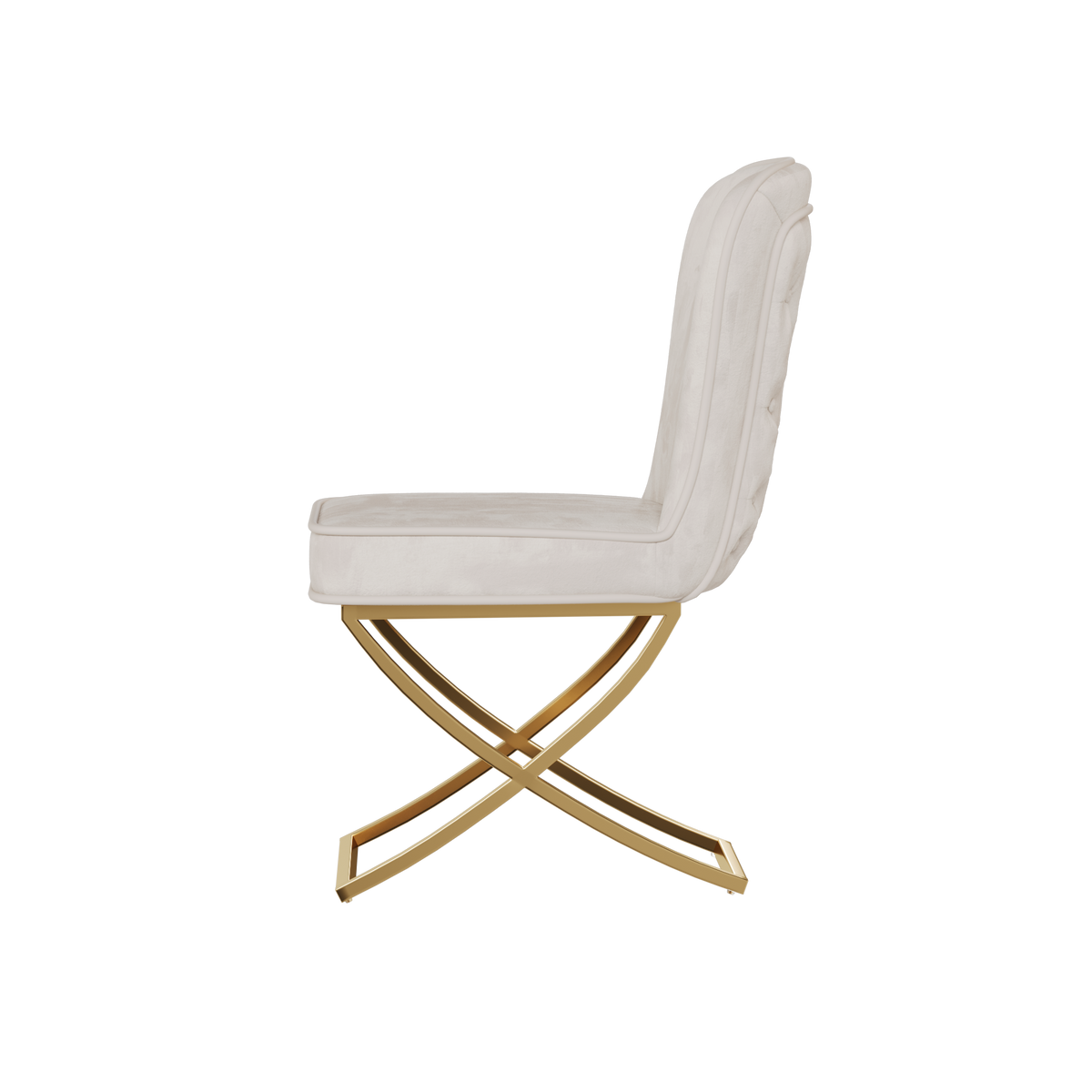 Dining Chair Set of 4, Beige velvet Backrest and golden Metal legs.For Modern Kitchen Dining Room Chair for Kitchen Living Modern decorative Leisure chairs.Office chairs y-2009 W1727S00010-djyc