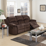 Modern Style Comfortable 2pc Living Room Set Pillow Arms Cushion Back Suede Padded Chocolate Finish Horizontal Tufting Primary Living Room Furniture-B011S02398 - 正方形修复