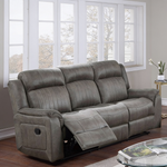 Contemporary Style 2pc Living Room Set 1x Sofa 1x Recliner Leatherette Padded Seats Cushion Back Horizontal And Vertical Tufting Slate Blue Finish Primary Living Room Furniture-B011S02415 - 正方形修复
