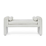 Bedroom storage stool, linen fabric storage stool, large storage space, 50.39 inches, can be used for bed end, living room, entrance, White W487P180474-djyc