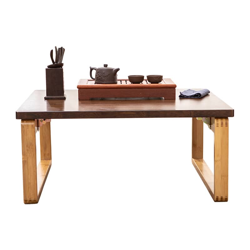 折りたたみテーブル ローテーブル リビングテーブル 角丸 竹製 hsl-93