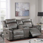 Contemporary Style 2pc Living Room Set 1x Recliner 1x Loveseat Slate Blue Finish Vertical And Horizontal Tufting Primary Living Room Furniture-B011S02413 - 正方形修复