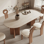Solid Wood Sintered Stone Table – Elegant and Durable Dining Solution fjx-2664