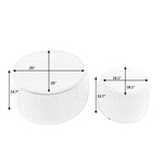 Round Storage Ottoman, 2 in 1 Function, Work as End table and Ottoman,with small seat,Light grey(25"x25"x14.7") W487P165699-djyc