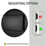 31.5 Inch Surface Mount Round Metal Framed Medicine Cabinet with Mirror and Adjustable Shelves Black Wall Mirror with Storage for Bathroom, Matte Black W1435P194674-djyc