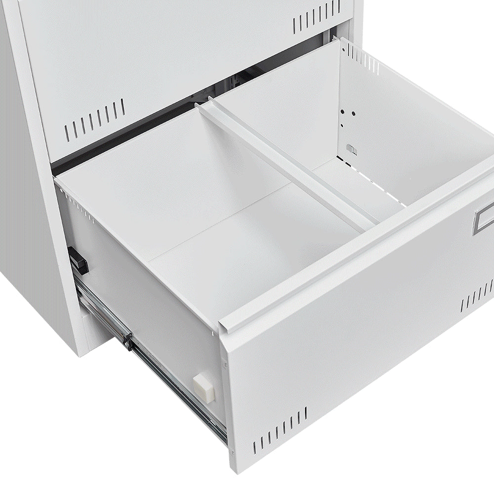 Filing Cabinet Lateral File Cabinet 2 Drawer, White Filing Cabinets with Lock, Locking Metal File Cabinets Three Drawer Office Cabinet for Legal/Letter/A4/F4 Home Offic W1247P160451-djyc