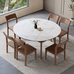 Sleek Brown Light Sintered Stone Dining Table with Elegant Ash Wood Finish fnl-276