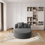 Modern Chaise Lounge Sofa Boneless Couch Sofa Bed Compression Sofa Couch with Two Supportive Pillows for Living Room, Gray-N719S002370E - 正方形修复