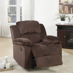Modern Style 3pc Living Room Set 1x Sofa 1x Loveseat 1x Recliner Suede Padded Seat Metal Reclining Pillow Arms Cushion Back Chocolate Finish Primary Living Room Furniture-B011S02394 - 正方形修复