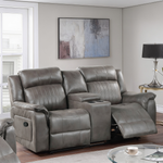 Contemporary Style Manual Motion3pc Living Room Set Comfortable Recliners Leatherette Upholstered Slate Blue Finish Primary Living Room Furniture-B011S02412 - 正方形修复