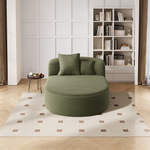 Modern Chaise Lounge Sofa Boneless CouchSofa Bed Compression Sofa Couch with Two Supportive Pillows for Living Room, Green-N719S002370F - 正方形修复