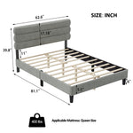 Queen Bed Frame with Headboard,Sturdy Platform Bed with Wooden Slats Support,No Box Spring,Mattress Foundation,Easy Assembly W1793140482-djyc