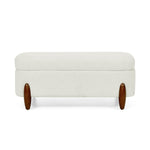 Ottoman bench with storage and seat cushion, made of looped gauze material, suitable for bedrooms, living rooms, and entrance passages-BEIGE(42.5"*20.5"*18.5") W487P202260-djyc