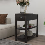 Narrow Sided Table with Drawers and Bottom Partition in Flip Over Design - Brown (Package Contains Two Products) W28243317-djyc