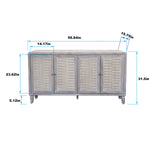 Accent Cabinet 4 Door Wooden Cabinet Sideboard Buffet Server Cabinet Storage Cabinet, for Living Room, Entryway, Hallway, Office, Kitchen and Dining Room, Natural Wood Wash W1435P153087-djyc