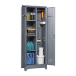 Metal Storage Cabinets, Cleaning Tool Cabinet with Locking Door, Tall Broom Tool Organizer and Storage, Large Storage Cabinet for Kitchen, Pantry, Office, Shop W328P193783-djyc