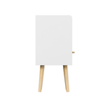 2PC Nightstand With Collapsible Fabric Drawer, 2-Tier Storage End Table, Wood Side Table with Storage Cabinet for Bedroom, Living Room - White W808P204530-djyc