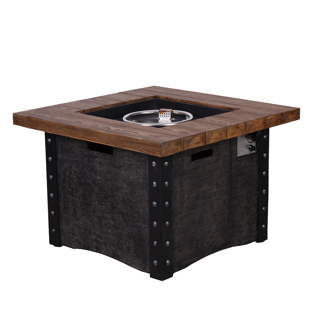 Good Product 50,000 BTU Outdoor Gas Fire Table , Faux Woodgraine table top Fire Pit W2029120112-djyc