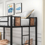 Twin Over Twin Size Metal Bunk Bed Black W84083686-djyc