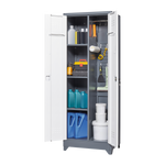 Metal Storage Cabinets, Cleaning Tool Cabinet with Locking Door, Tall Broom Tool Organizer and Storage, Large Storage Cabinet for Kitchen, Pantry, Office, Shop W328P193782-djyc