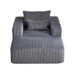 62.5-Inch Corduroy Sponge Sofa Lounge Chair with Removable footrest,No Assembly Required,Fluffy Modern Sleeper Chair for Indoor Living Room Bedroom W834P206049-djyc