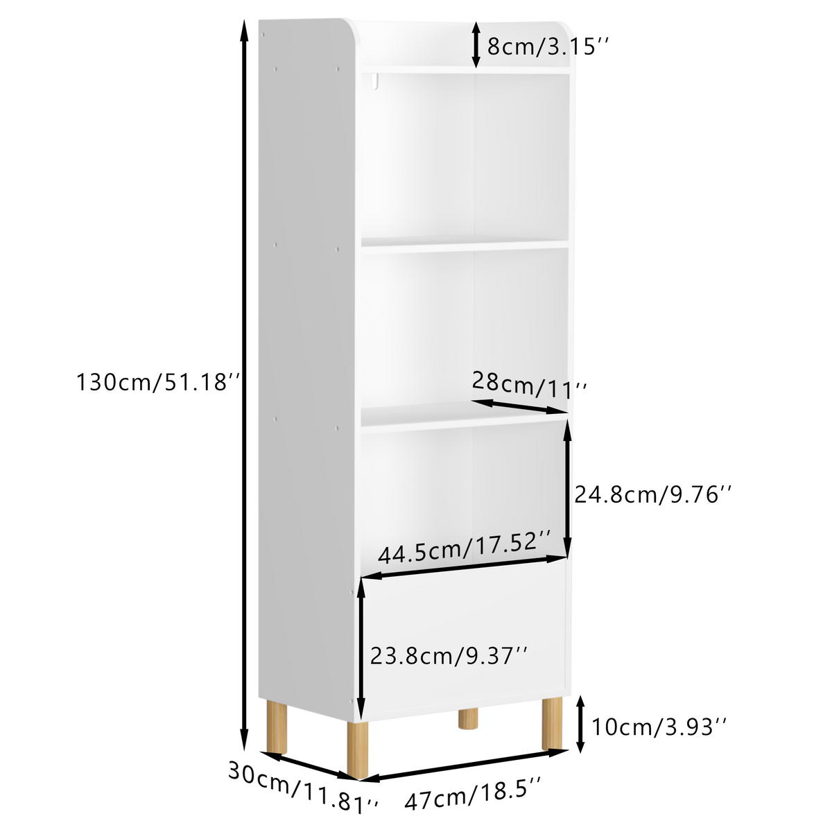 Kids 4-Tier Bookcase, Children's Book Display, Bookshelf Toy Storage Cabinet Organizer for Children's Room, Playroom, Nursery W808105247-djyc