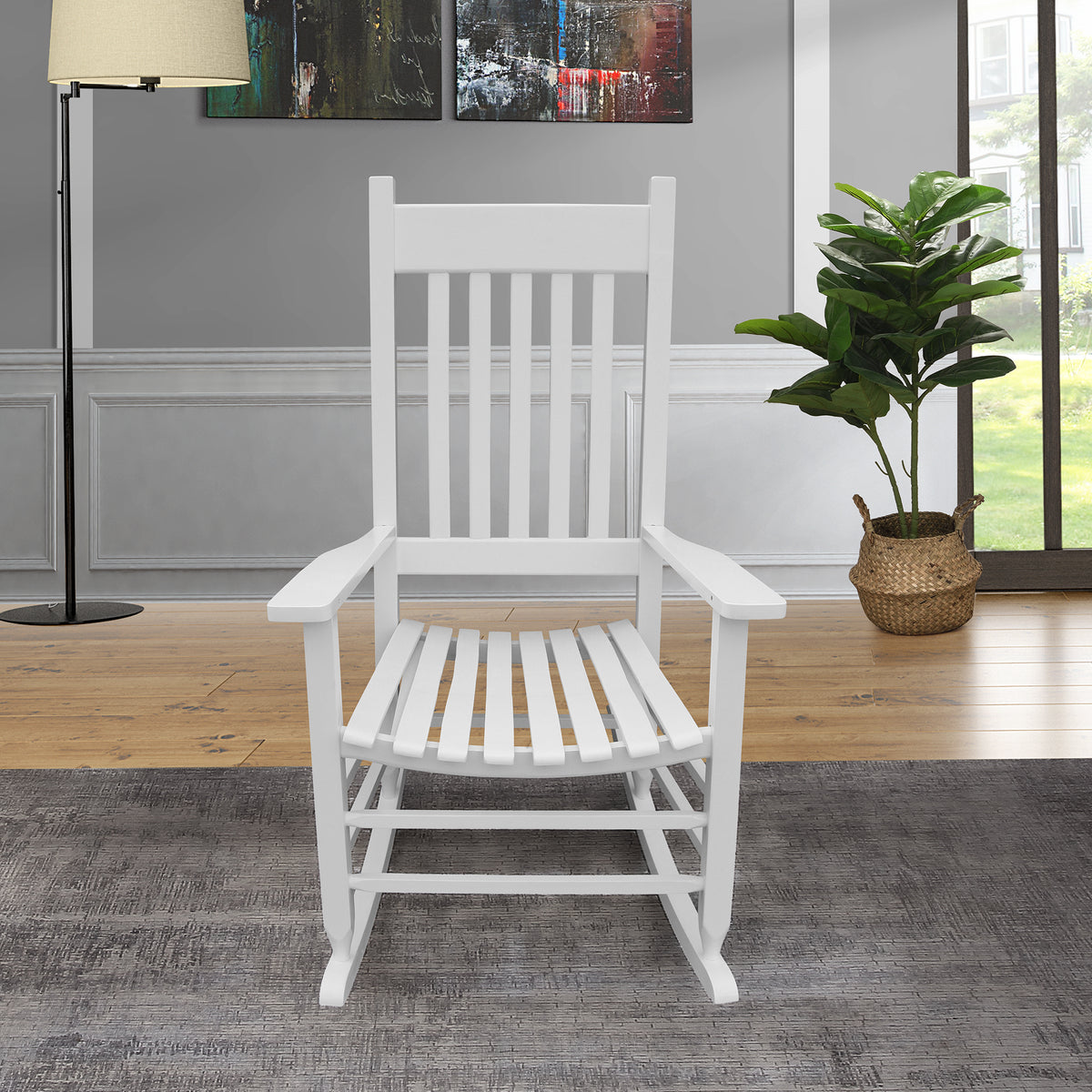 wooden porch rocker chairWHITE W49520603-djyc