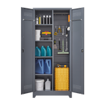 Metal Storage Cabinets, Cleaning Tool Cabinet with Locking Door, Tall Broom Tool Organizer and Storage, Large Storage Cabinet for Kitchen, Pantry, Office, Shop W328P193779-djyc