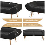 Versatile Black 57-Inch Sofa Stool with PVC Fabric: Perfect for Bedside or Porch Addition W1278122704-djyc