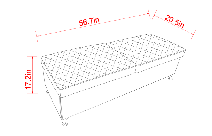 56.7" Bed Bench with Storage White Leather W1669P147646-djyc